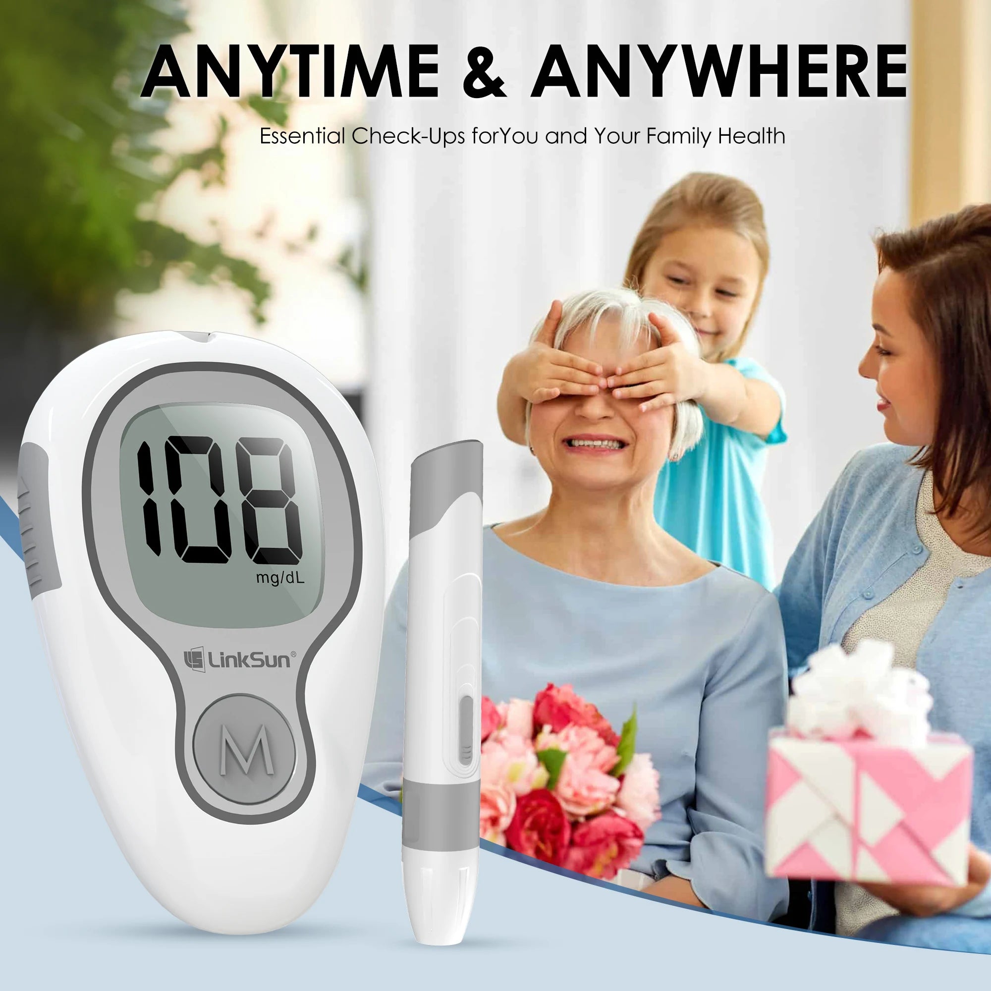 LinkSun Blood Glucose Meter G-425-3 Glucosemeter Kit