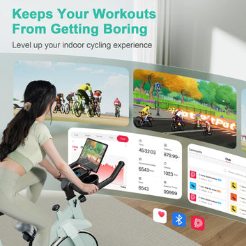 Superun Exercise Bike, 32-Level Magnetic Resistance Stationary Bikes for Home, Low Noise Workout Cycling Bike for Home