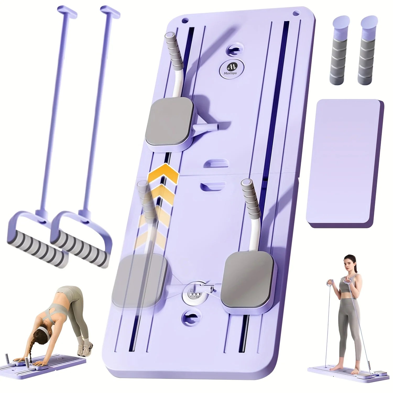 6 in 1 Multi-Purpose Foldable Pilates Reformer Board Set With Timer Pilates Equipment for Home