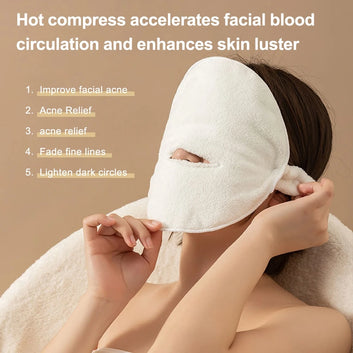 1Pcs Cotton Hot Compress Towel Wet Compress Steamed Face Towel Skin Care Mask Opens Skin Pore Clean Hot Compress Moisturizing