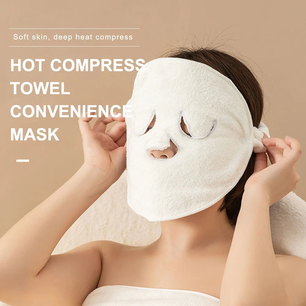 1Pcs Cotton Hot Compress Towel Wet Compress Steamed Face Towel Skin Care Mask Opens Skin Pore Clean Hot Compress Moisturizing