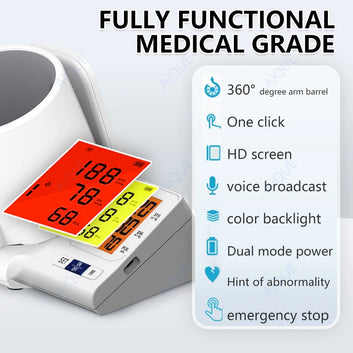 AiQUE Tunnel-Type Blood Pressure Monitor 2User 99*2 Memory Upper Arm Automatic Digital BP Monitor Tonometer Sphygmomanometer